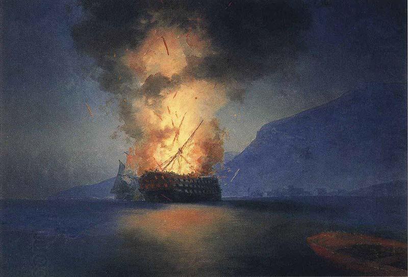 Ivan Aivazovsky Exploding Ship China oil painting art